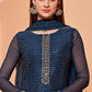 Buy Blue Plussize Palazzo Suit Sequin Work Georgette - Siya Fashions