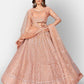 Buy Bridal Peach Net Lehenga Zarkan Work SFHST1007 - Siya Fashions
