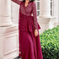 Buy Wine Indian Palazzo Salwar Suit In Georgette  SFROY341301 - Siya Fashions