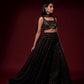 Buy Black Shimmer Lehenga Sangeet Set SFINS1281 - Siya Fashions
