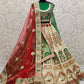 Cream Green Silk Indian Bidal Lehenga SFANJ1333 - Siya Fashions