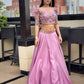 Designer Pink Stone Feathers Lehenga In Silk SF020221IN - Siya Fashions