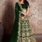 Fashionista Green Indian Party Lehenga Choli In Velvet Zari Work SFPARTY323 - Siya Fashions