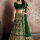 Fashionista Green Indian Party Lehenga Choli In Velvet Zari Work SFPARTY323 - Siya Fashions
