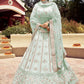 Frost Blue Bridal Reception Designer Lehenga In Raw Silk SFARY10825 - Siya Fashions