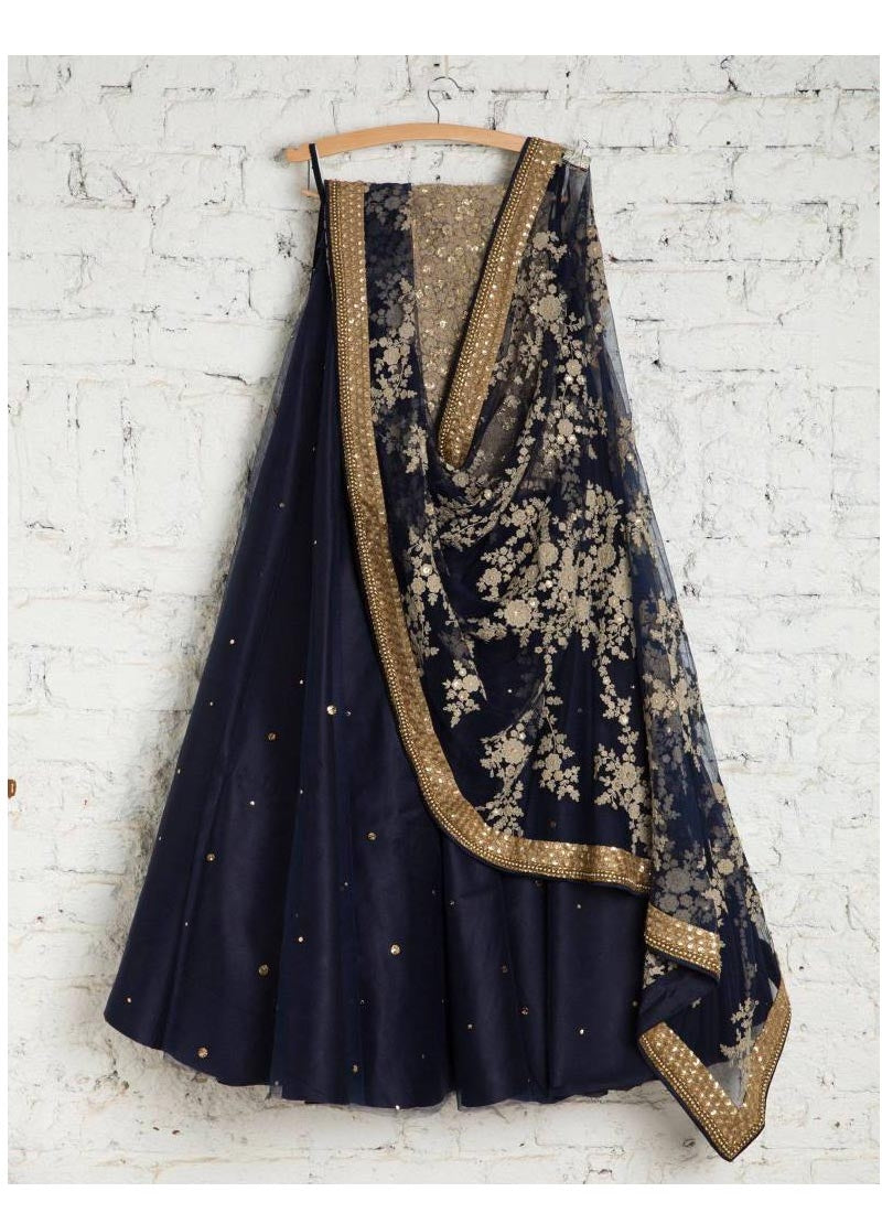 Buy Designer Punjabi Blue Lehenga SFIN426 - Siya Fashions