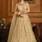 Gold Cream Indian Pakistani Bridal Gown Anarkali Suit In Net  SFVPL18805 - Siya Fashions