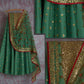 Gold Green Bridal Reception Lehenga Set In Silk Heavy Handwork INS145 - Siya Fashions