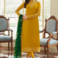 Gold Yellow Churidar In Georgette Fabric SIYA0299 - Siya Fashions