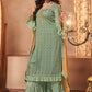 Green Bridal Sangeet Party Sharara Suit In Georgette SFDSIF6502 - Siya Fashions