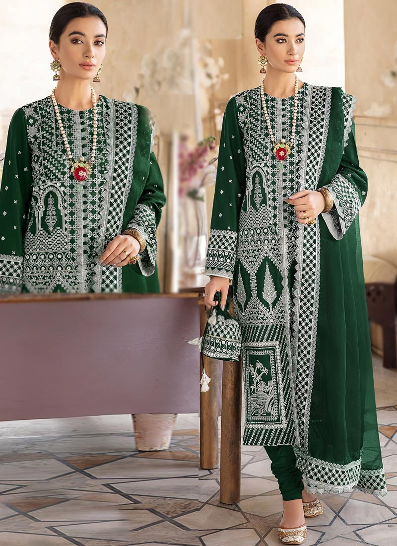 Green Designer Indian Wedding Palazzo Pant In Georgette FZ95075 - Siya Fashions