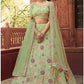 Green Elegant Bridal Reception Lehenga In Organza SFARY10904 - Siya Fashions