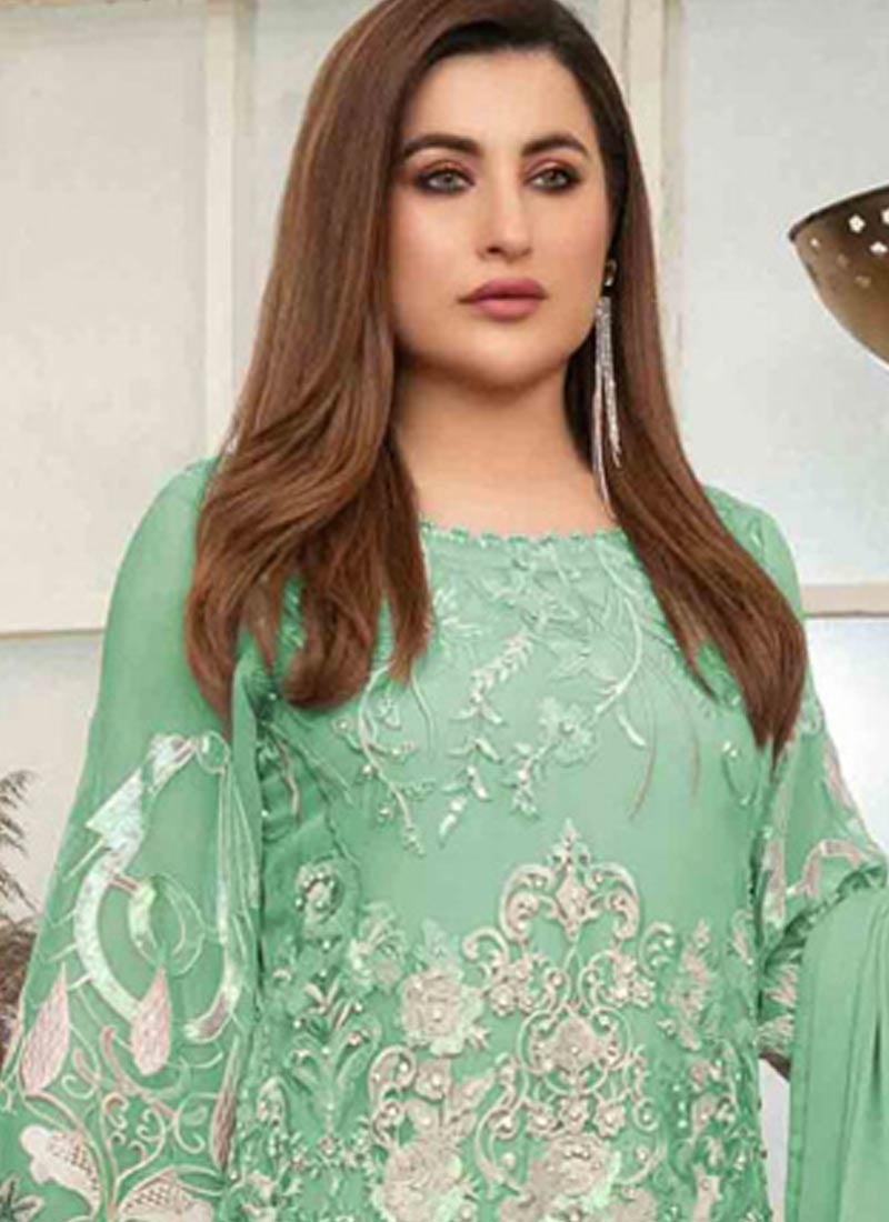 Green Pakistani Sangeet Salwar Suit SFAZ104275 - Siya Fashions