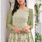 Green Peplum Style Red Viscose Sharara Palazzo Suit SFDSIF5401H - Siya Fashions