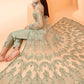 Green Sangeet Bridal Anarkali Churidar Suit In Net SFZ104634 - Siya Fashions