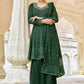 Green Sangeet Georgette Wedding Sharara Suit FZ95953 - Siya Fashions