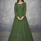 Green Wedding Anarkali Churidar Suit In Georgette SFZ104531 - Siya Fashions