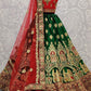 Green Wedding Silk Heavy Lehenga Choli Gotta Patti SFANJ1237 - Siya Fashions