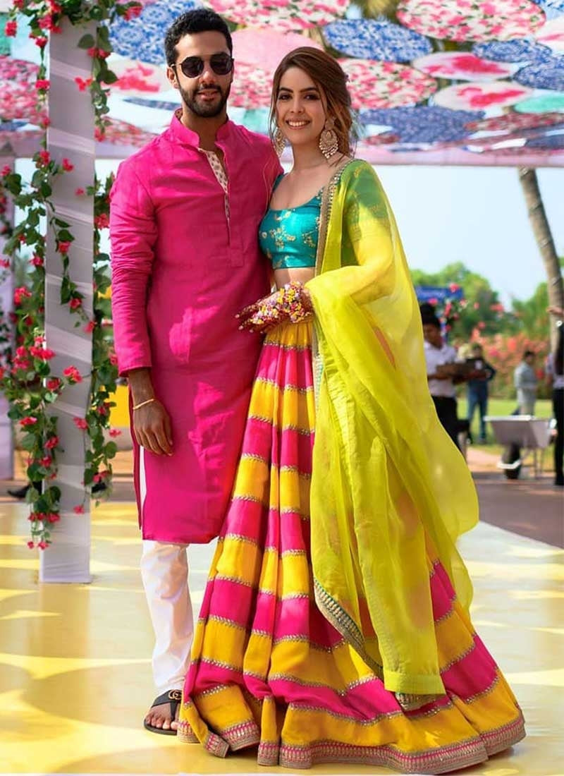 Bridal Sangeet Multi Pink Silk Lehenga SF49944INSD - Siya Fashions