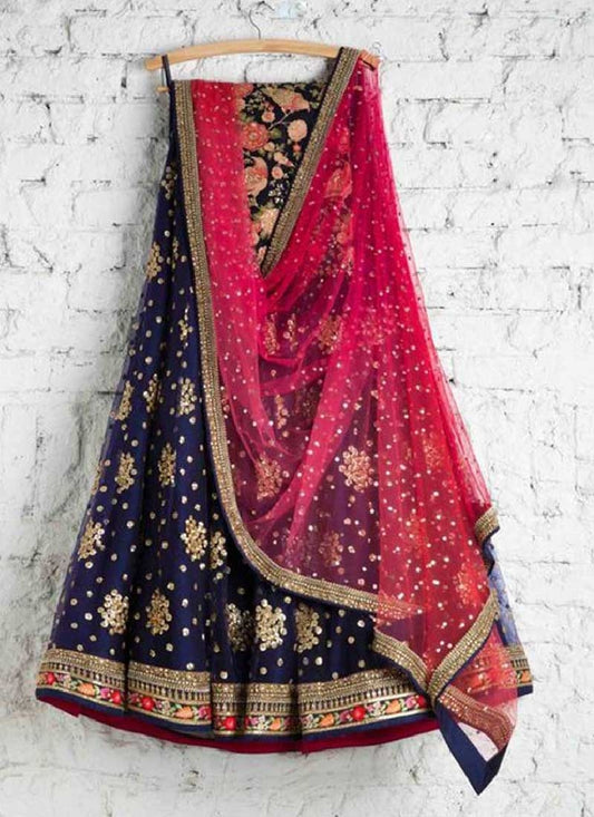 Buy Punjabi Bridal Lehenga In Blue SFIN229SD - Siya Fashions