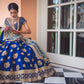 Handcrafted Royal Blue Bridal Lehenga In Blue SFINS265 - Siya Fashions