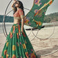 Hot Green Floral Organza Lehenga Set Printed Work YDARY9504 - Siya Fashions