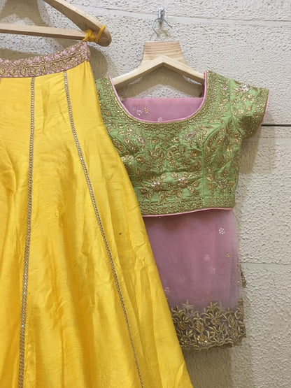 Sangeet Yellow Chanderi Silk Lehenga Choli SFB3211 - Siya Fashions