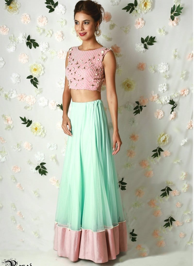 Intense Asian Party Lehenga Skirt Blouse Top SFIN43 - Siya Fashions