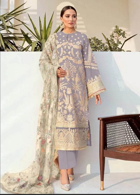 Light Purple Pakistani Style Palazzo Salwar Suit In Georgette SFFZ115981 - Siya Fashions