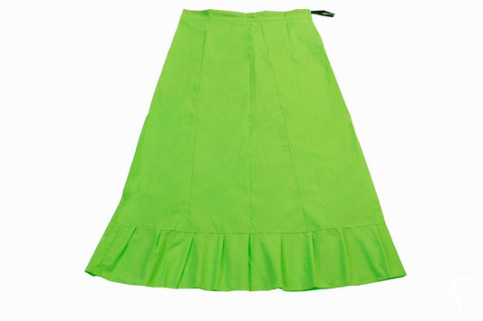 Lime Cotton Saree Inner Petticoat,  Shapewear, Skirts for Women SF4228 - Siya Fashions