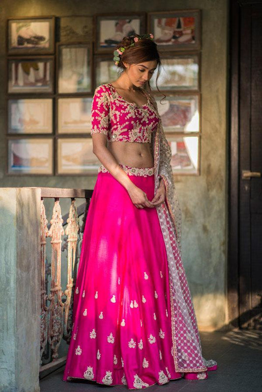 Maira Hot Pink Wedding Lehenga Set SIYAINS332 - Siya Fashions
