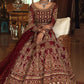 Maroon Red Bridal Lehenga Choli Sequin Work SIYAINSP402 - Siya Fashions