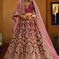 Moron Divine Pure Handwork Velvet Bridal Lehenga SFARY11003 - Siya Fashions
