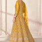 Mustard Yellow Bridesmaid Embroidery Net  Long Anarkali Gown SRYS82301 - Siya Fashions