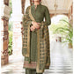 Olive Green Tussar Silk Plus Size Palazzo Suit SFSA307706 - Siya Fashions