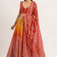 Orange Sangeet Party Wear Indian Lehenga In Silk YDVEP21105 - Siya Fashions