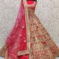 Pink Bridal Lehenga Set In Silk With Diamond Work SFANJ1215 - Siya Fashions