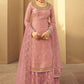 Pink Embroidered Jacquard Wedding Palazzo Kameez EXSA266804 - Siya Fashions