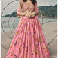Pink Floral Organza Lehenga Set Printed Work YDARY9503 - Siya Fashions