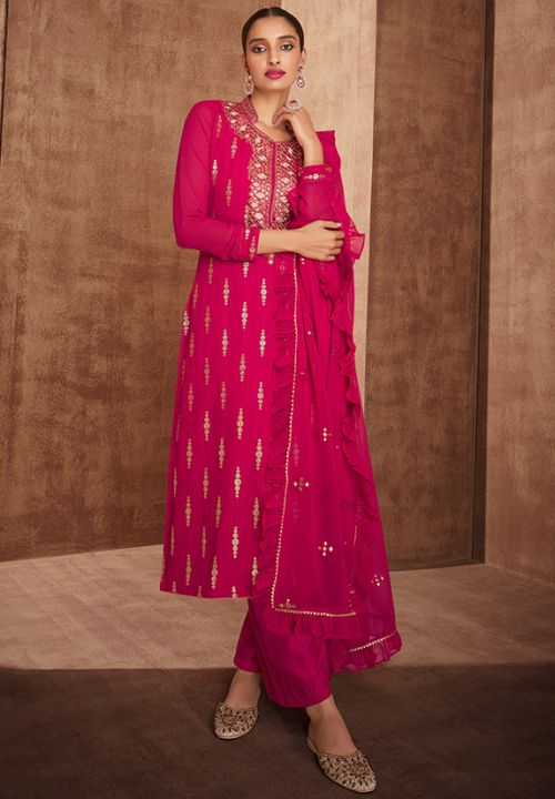 Pink Haldi Evening Party Salwar Kamaeez Suit SFYS73401 - Siya Fashions