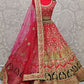 Pink Multi Design Hand Embroidered Silk Bridal Lehenga Choli SFANJ1176 - Siya Fashions