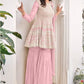 Pink Peplum Style Red Viscose Sharara Palazzo Suit SFDSIF5401F - Siya Fashions