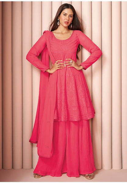 Pink Vouge Designer Georgette Palazzo Suit SFYS72901 - Siya Fashions