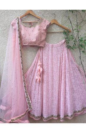 Evening Pink Designer Lehenga Choli In Net SN2207IN - Siya Fashions