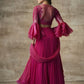 Plum Wine Lehenga Embroidery Prom Skirt SFINS244 - Siya Fashions