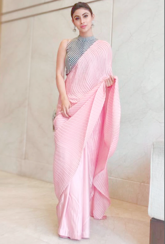 Preet Rakish Pink Designer Saree SFCAM563 - Siya Fashions