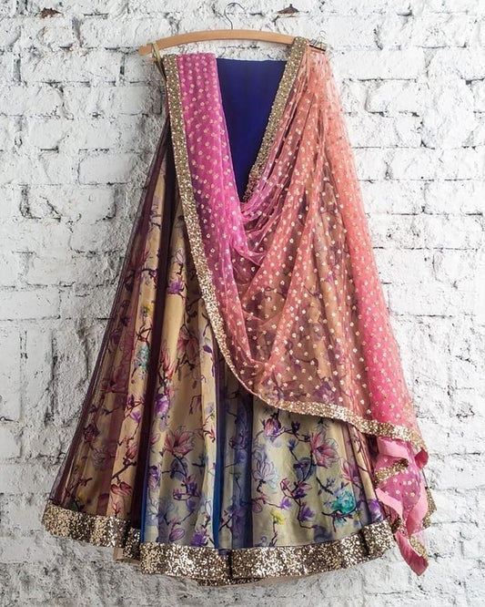 Purple Multi Handwork Net Silk Bridal Lehenga Choli  INS2204 - Siya Fashions