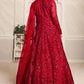 Red Bridal Sequined Net Designer Anarkali Suit SFDFS15104 - Siya Fashions