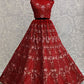 Red Engagement 3d Sequins Net Lehenga SFANJ1125 - Siya Fashions