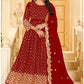 Red Heavy Mirror Work Anarkali Suit Georgette EXYS70005 - Siya Fashions